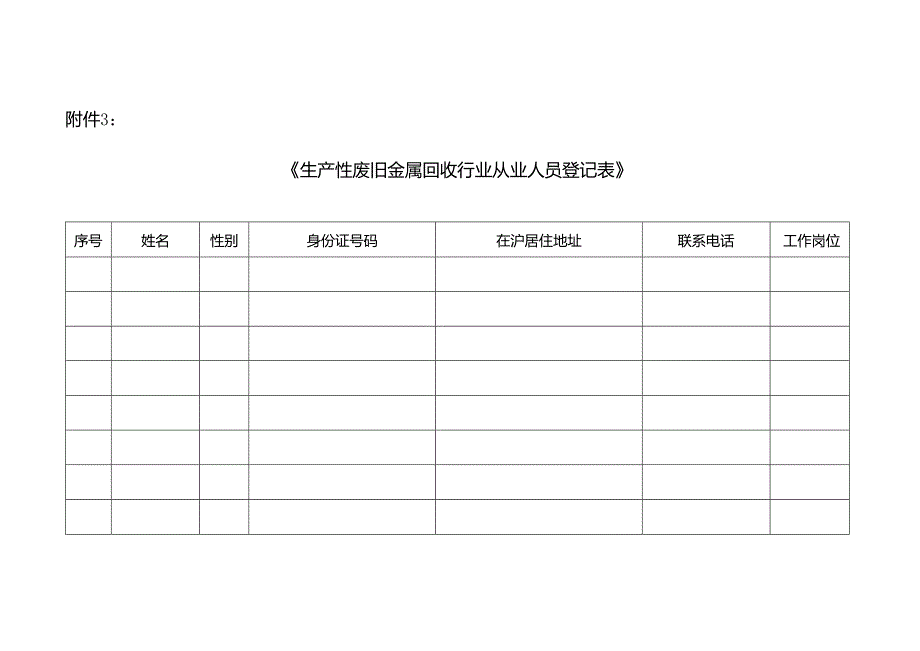 《生产性废旧金属收购行业从业人员登记表》.docx_第1页