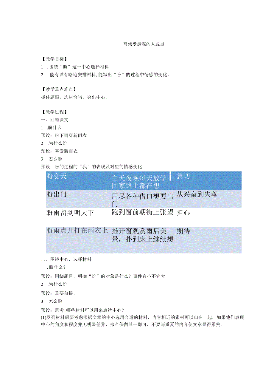 《写感受最深的人或事》教案设计.docx_第1页