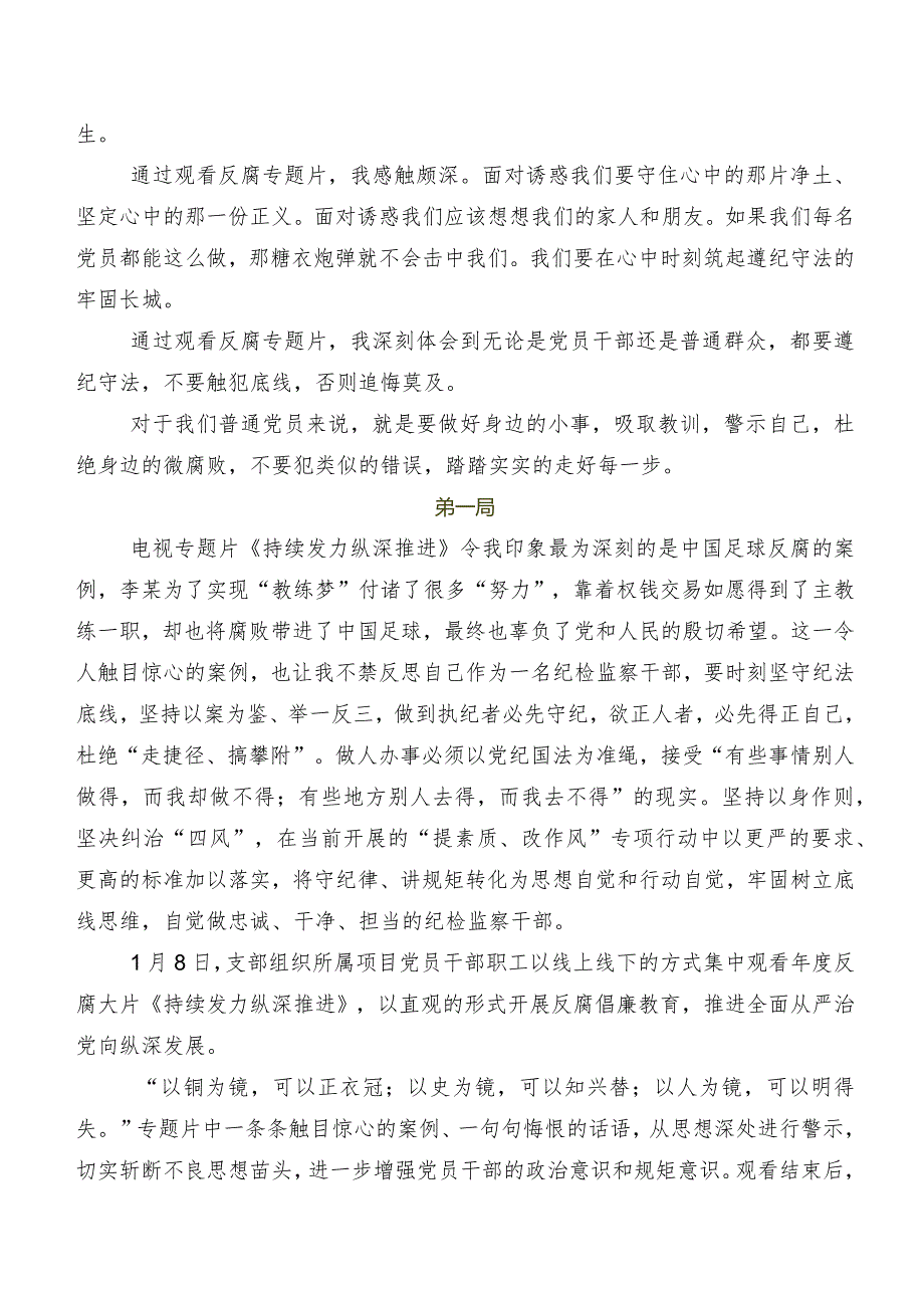 2024年关于学习贯彻专题节目“持续发力纵深推进”的发言材料及心得感悟.docx_第2页