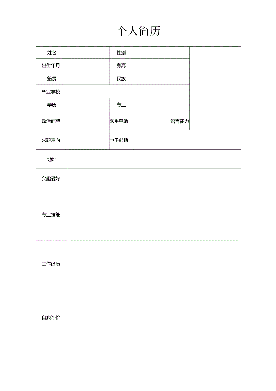 个人简历空白表格(71).docx_第3页