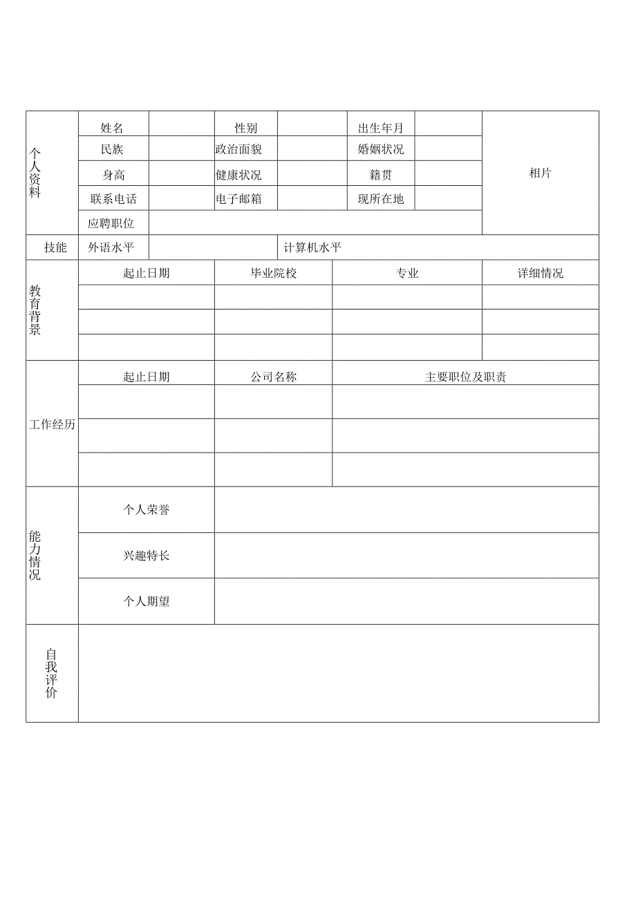 个人空白简历标准表(16).docx_第3页