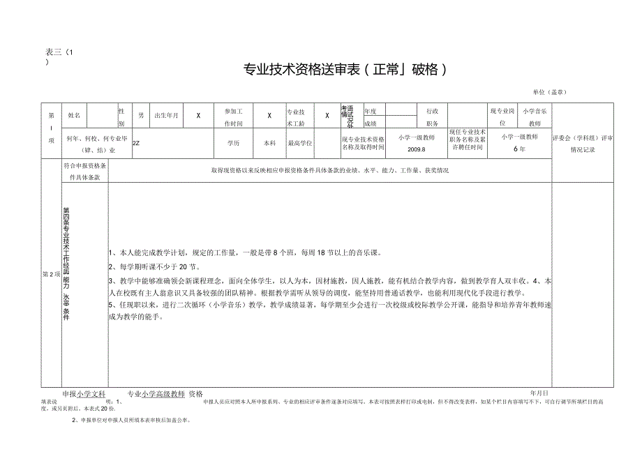 专业技术资格送审表.docx_第1页