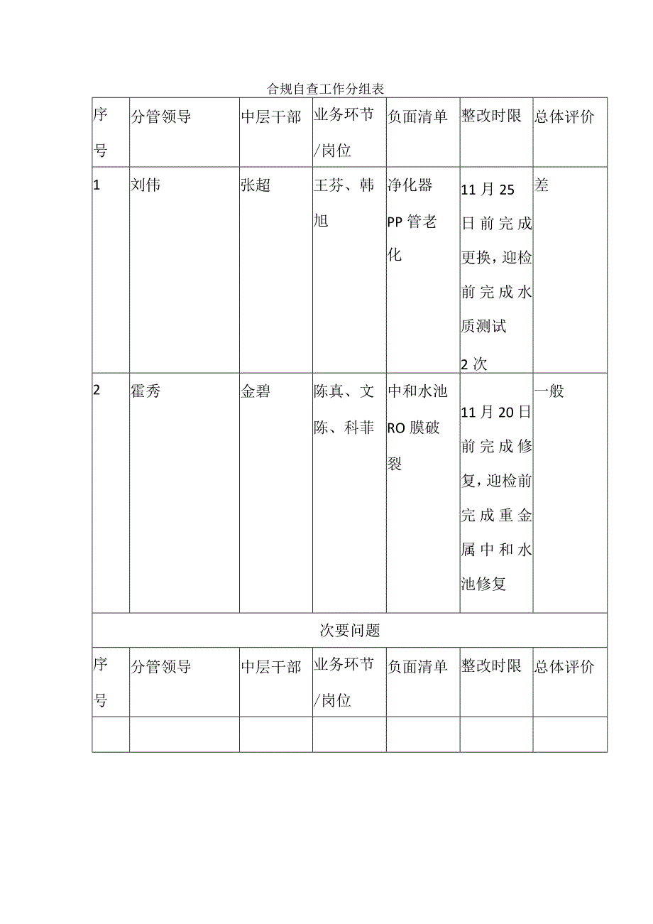 合规自查工作分组表.docx_第1页