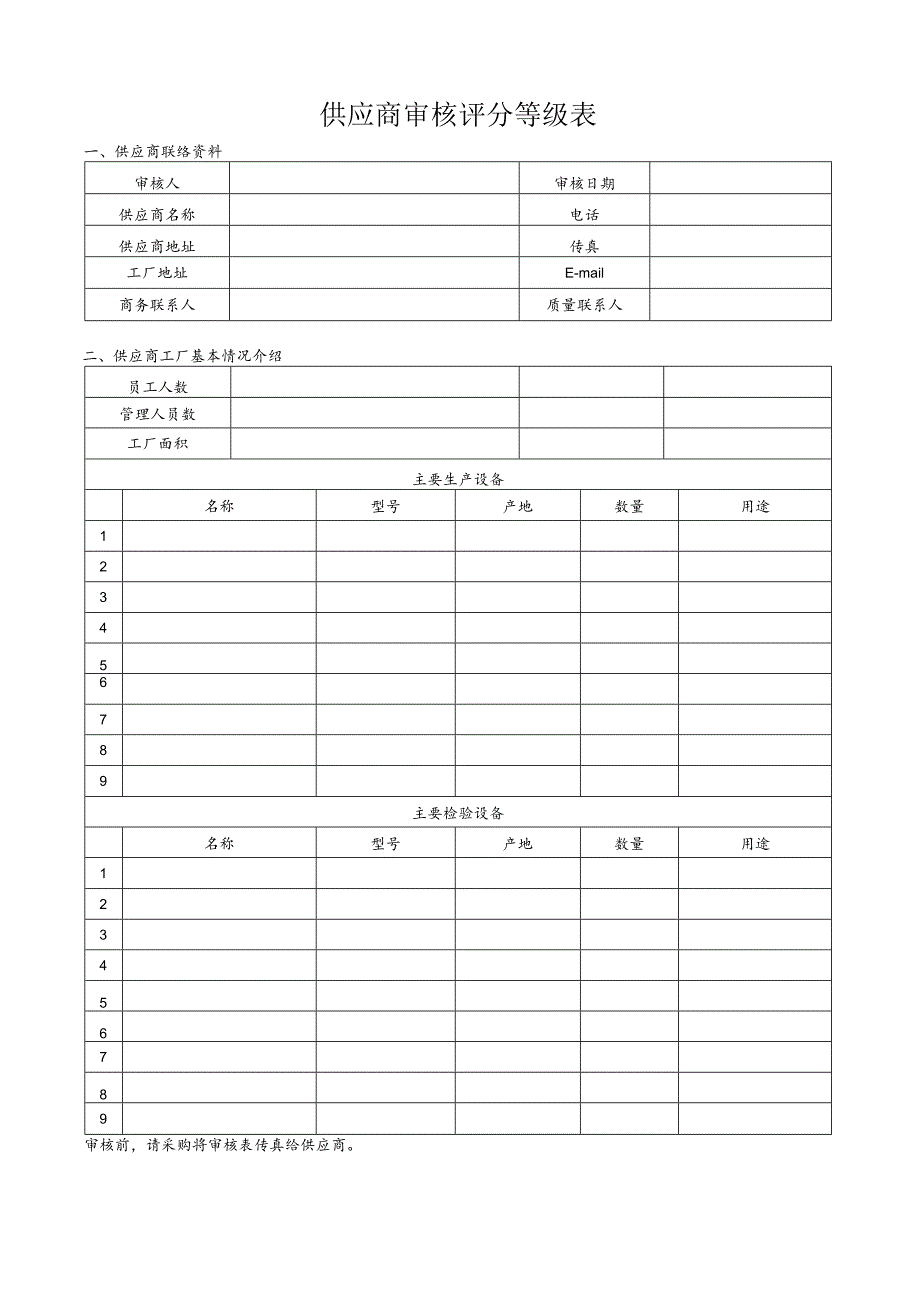 供应商审核评分等级表.docx_第1页