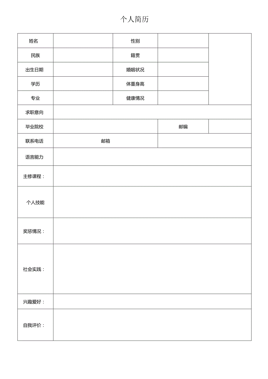 个人空白简历标准表(17).docx_第3页