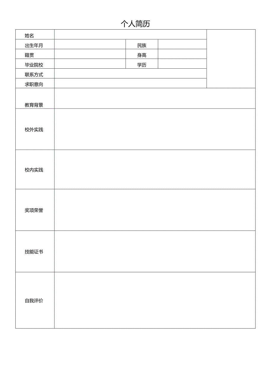 个人空白简历标准表(21).docx_第3页