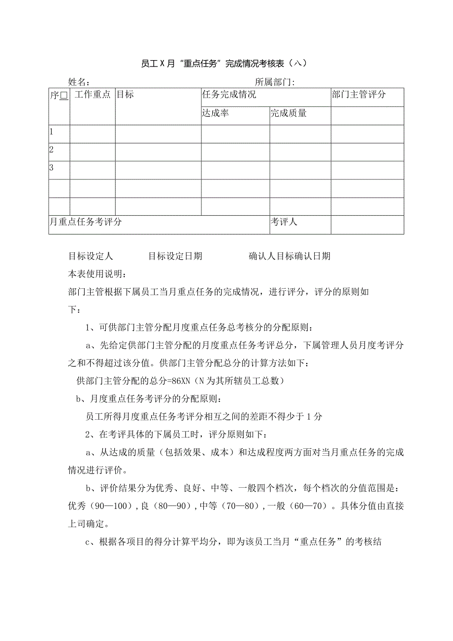 员工月“重点任务”完成情况考核表.docx_第1页