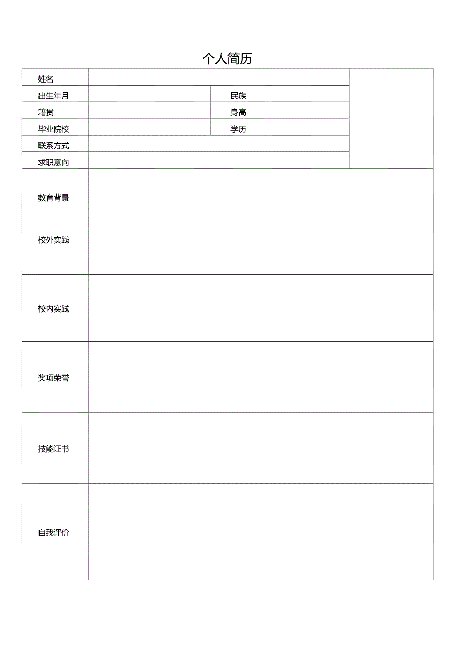 个人空白简历标准表(25).docx_第3页