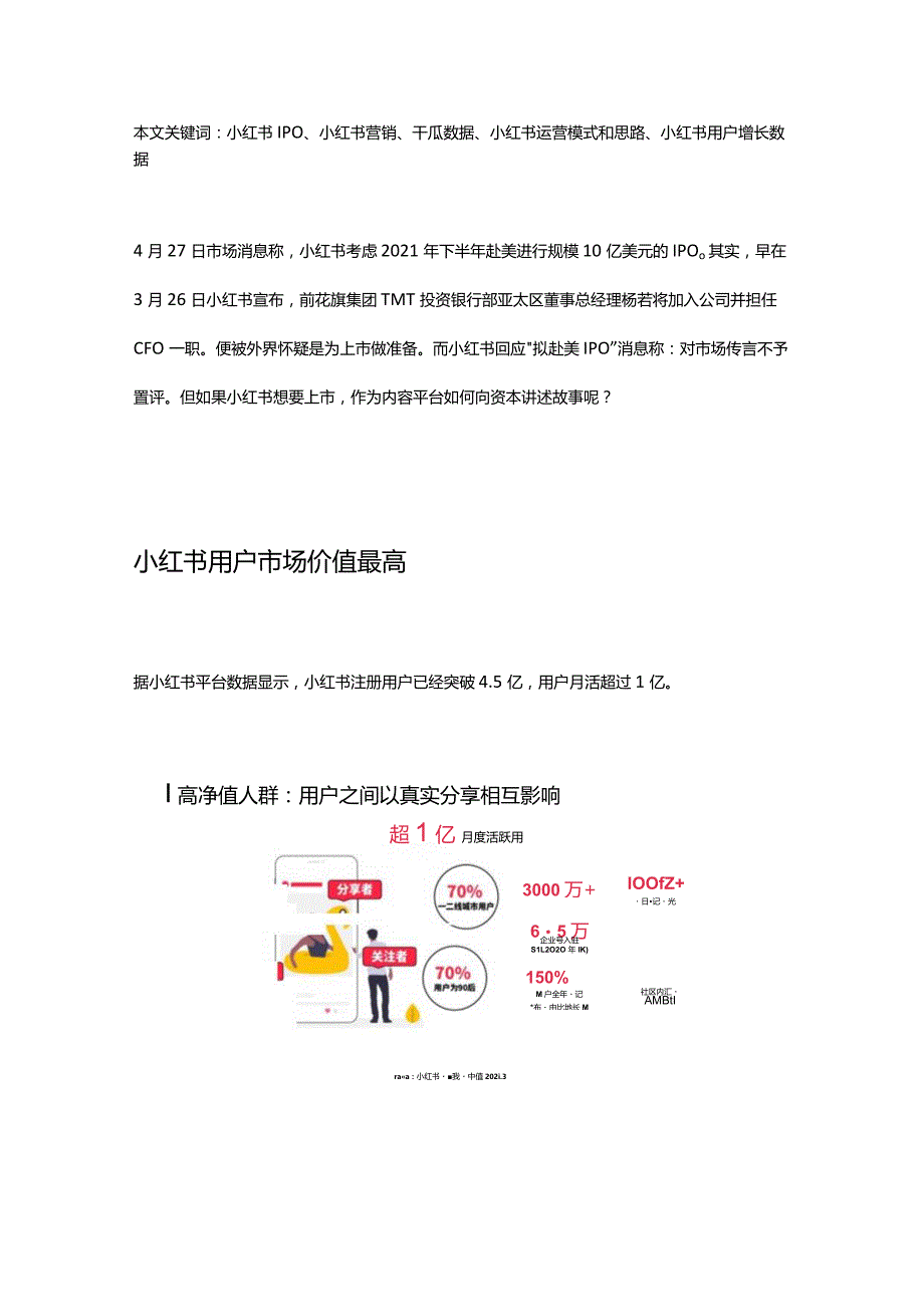 小红书被传将赴美IPO小红书运营模式和思路.docx_第1页