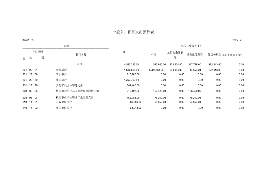 一般公共预算支出预算表.docx_第1页