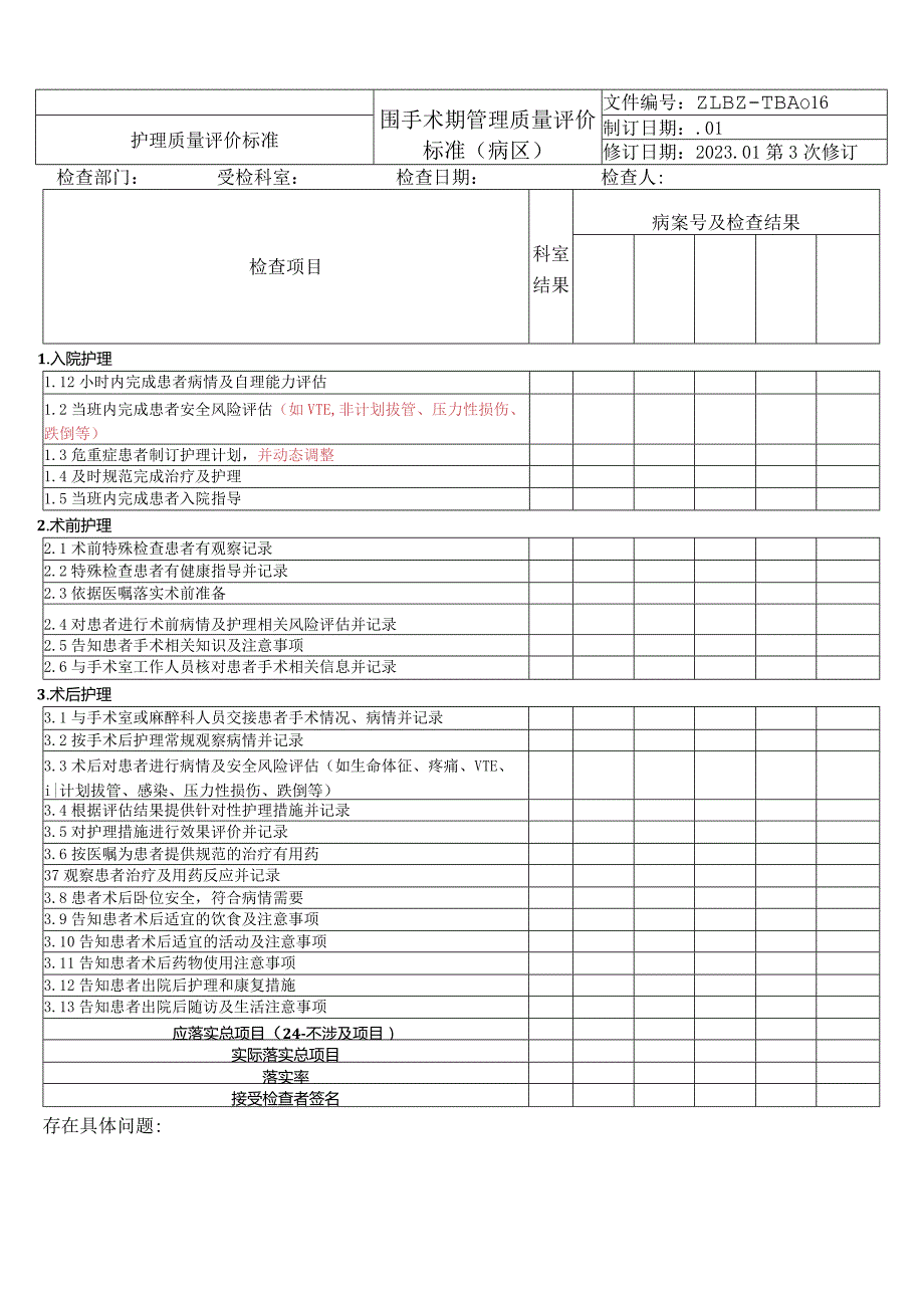 医院通用28项护理质量标准模板（超全）.docx_第1页