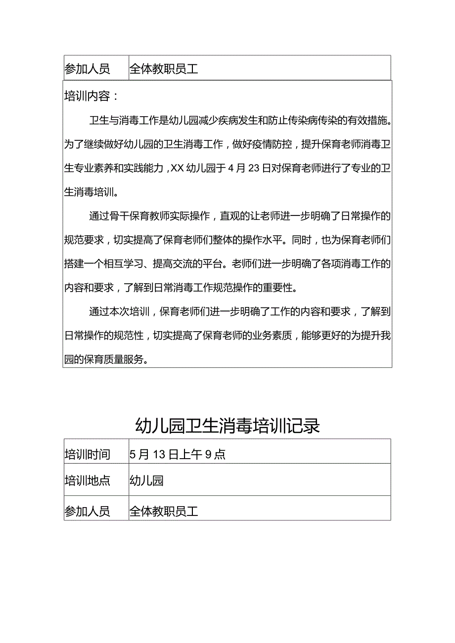 幼儿园卫生消毒培训记录.docx_第2页