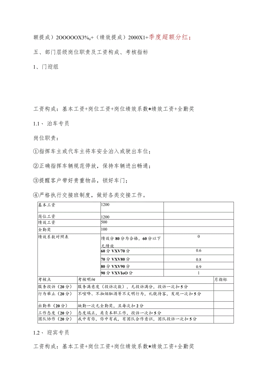 前厅经理职能结构岗位职责及工资构成与考核（部门）.docx_第3页