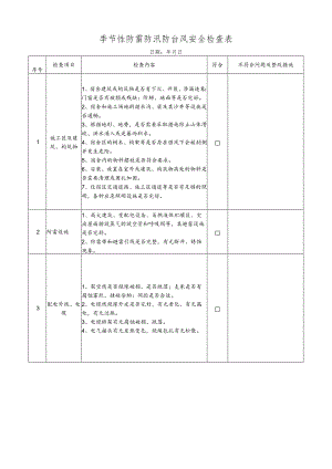 季节性防雷防汛防台风安全检查表.docx