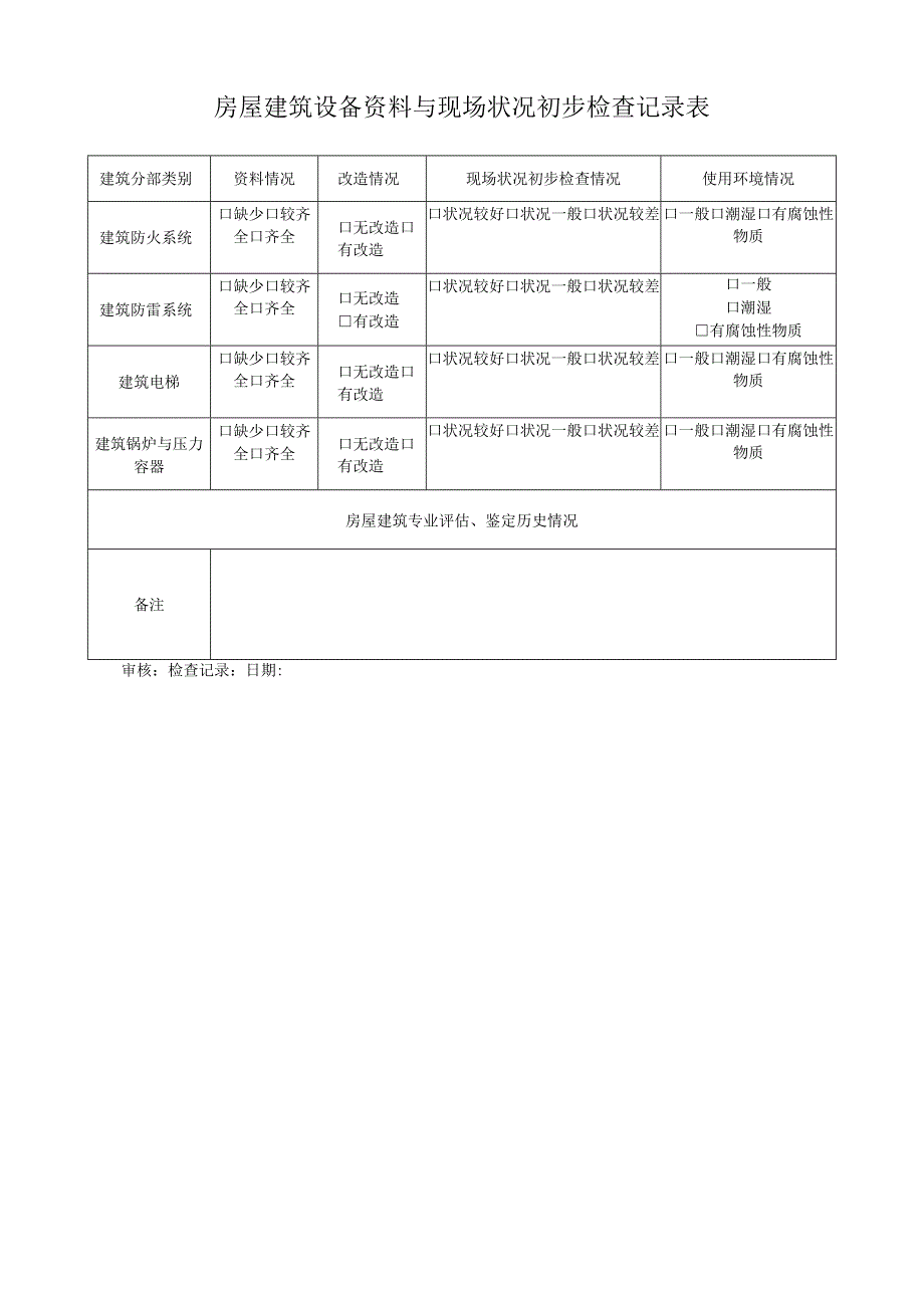 房屋建筑资料与现场状况初步检查记录表.docx_第2页