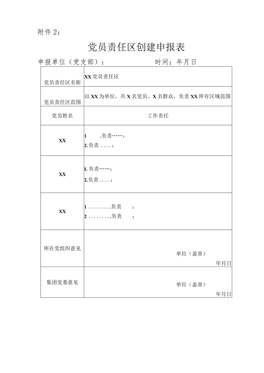 党员责任区创建表、结项表.docx_第1页