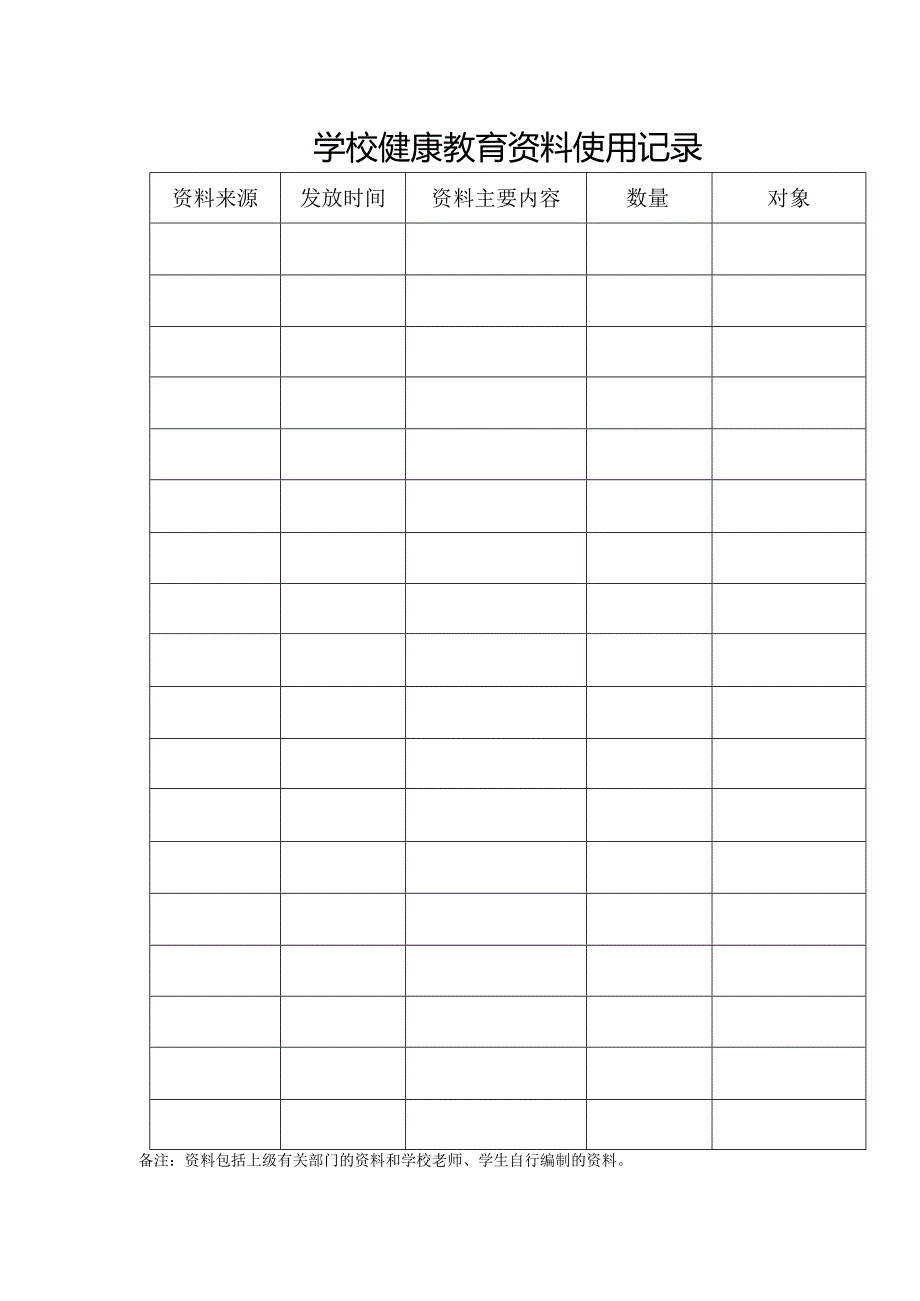 学校健康教育资料使用记录.docx_第1页