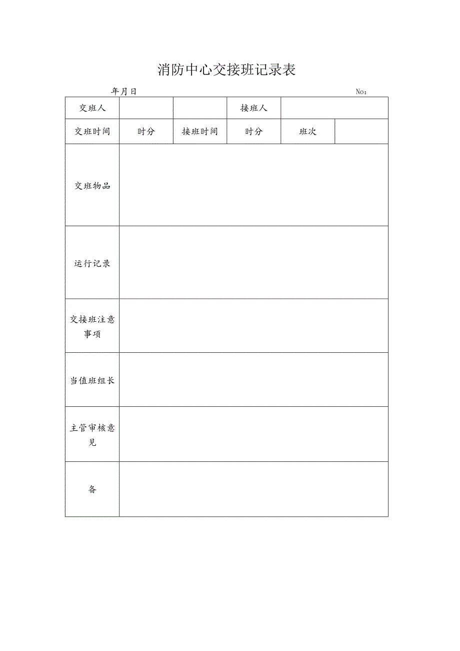 小区消防中心交接班记录表.docx_第1页