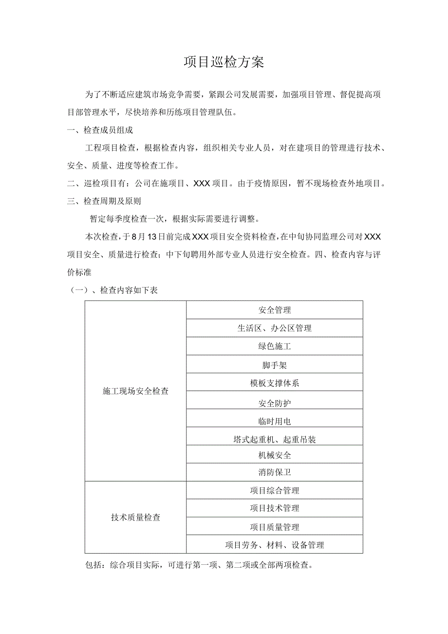 公司对施工项目巡检计划.docx_第1页