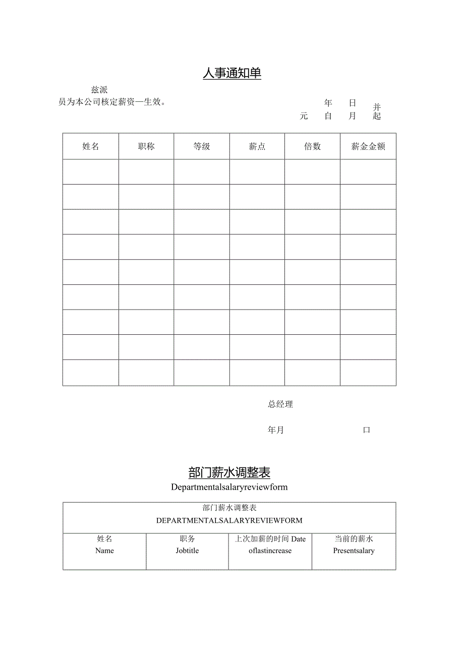 公司企业人事通知单.docx_第1页