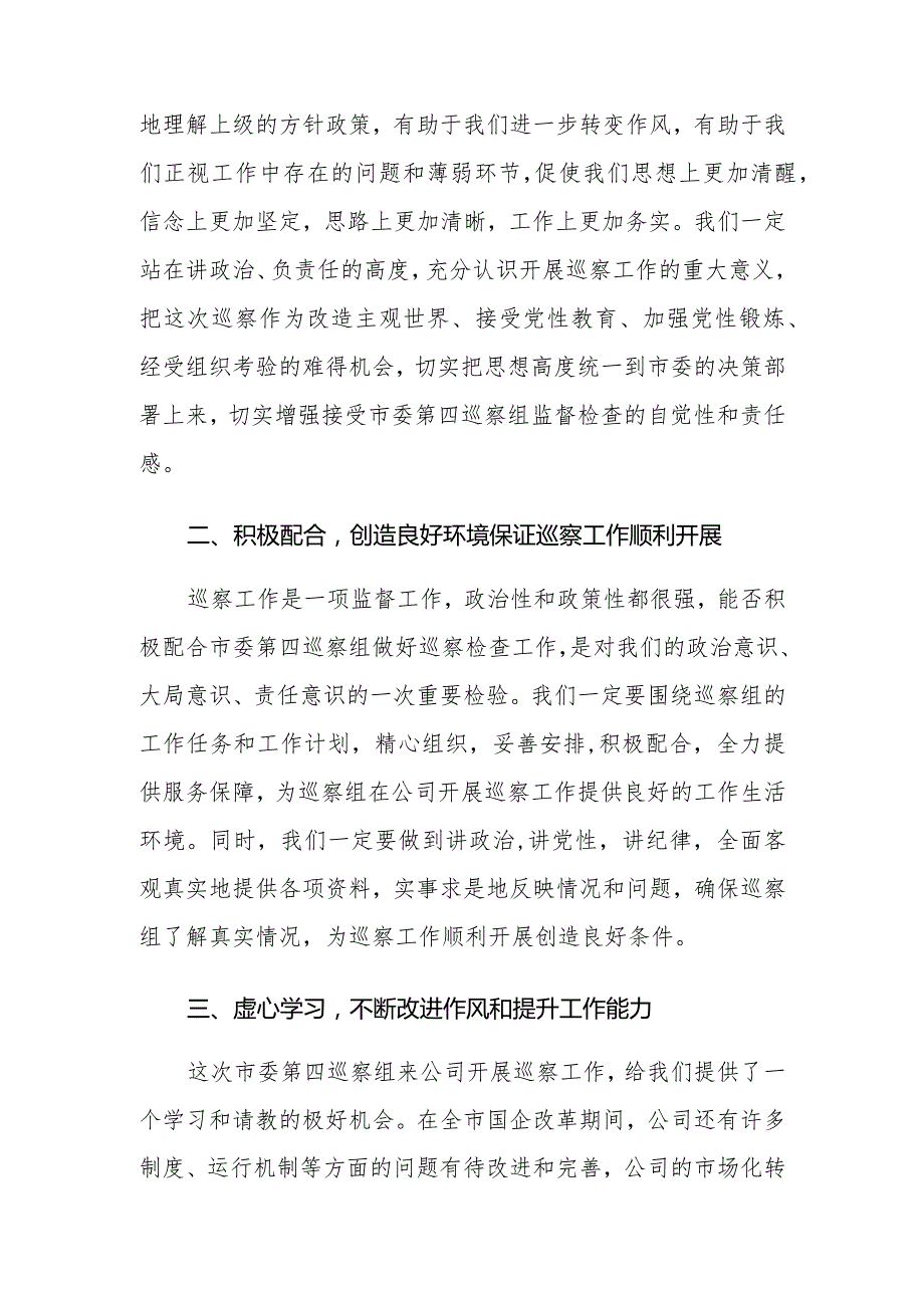 国企集团公司巡察动员发言材料.docx_第2页