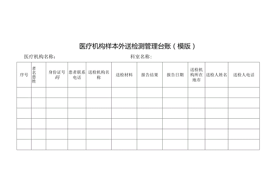 医疗机构样本外送检测管理台账.docx_第1页