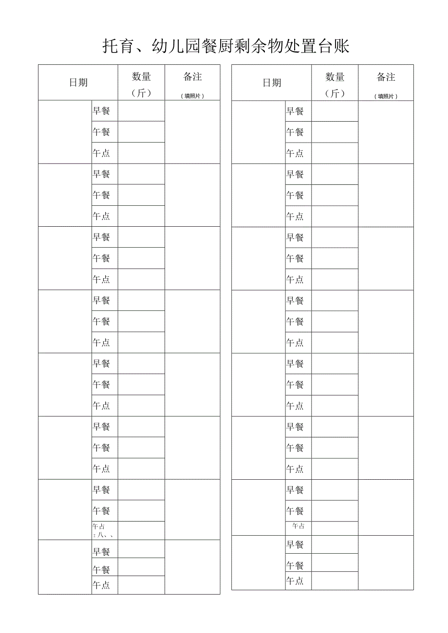 托育、幼儿园餐厨剩余物处置台账.docx_第1页