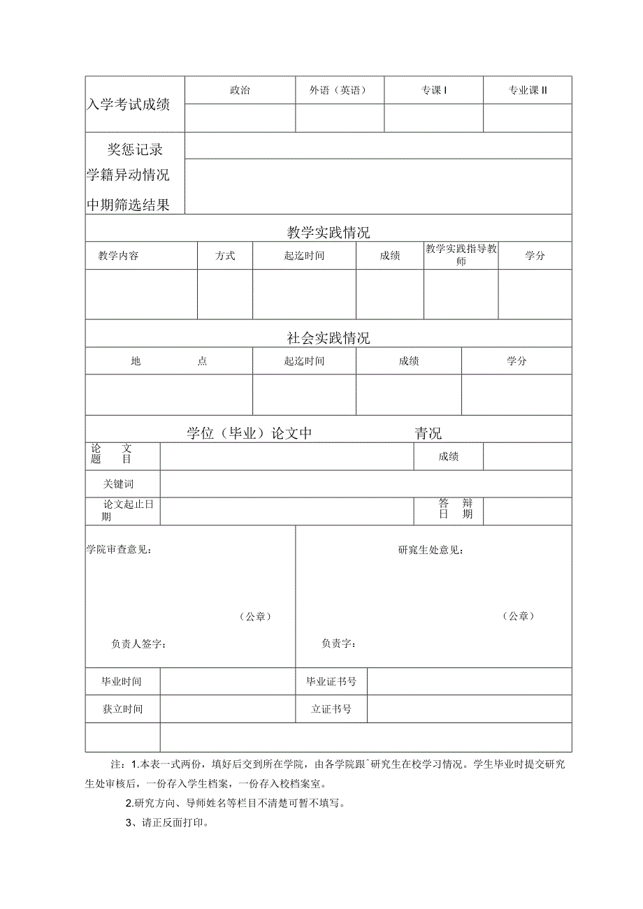 关于09级研究生填写研究生入学登记表和学籍表的的通知.docx_第2页