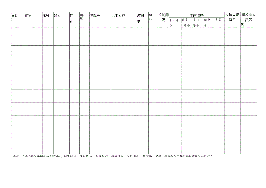 手术病人交接记录表.docx_第1页