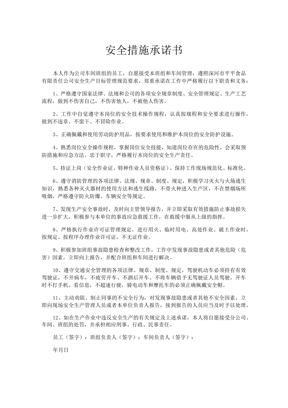 安全措施承诺书.docx_第1页