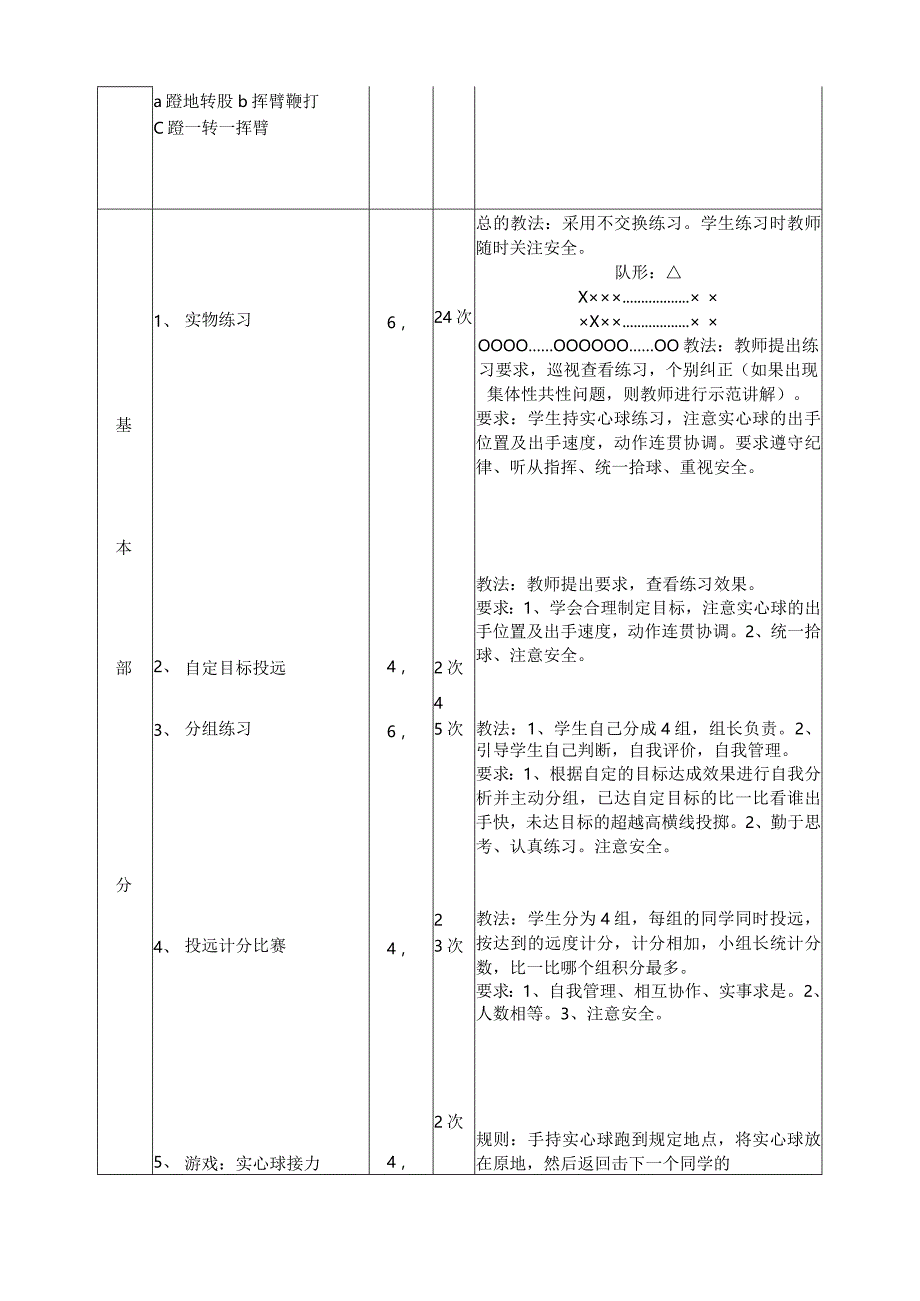 原地侧向掷实心球（教学设计）人教版体育五年级上册.docx_第3页