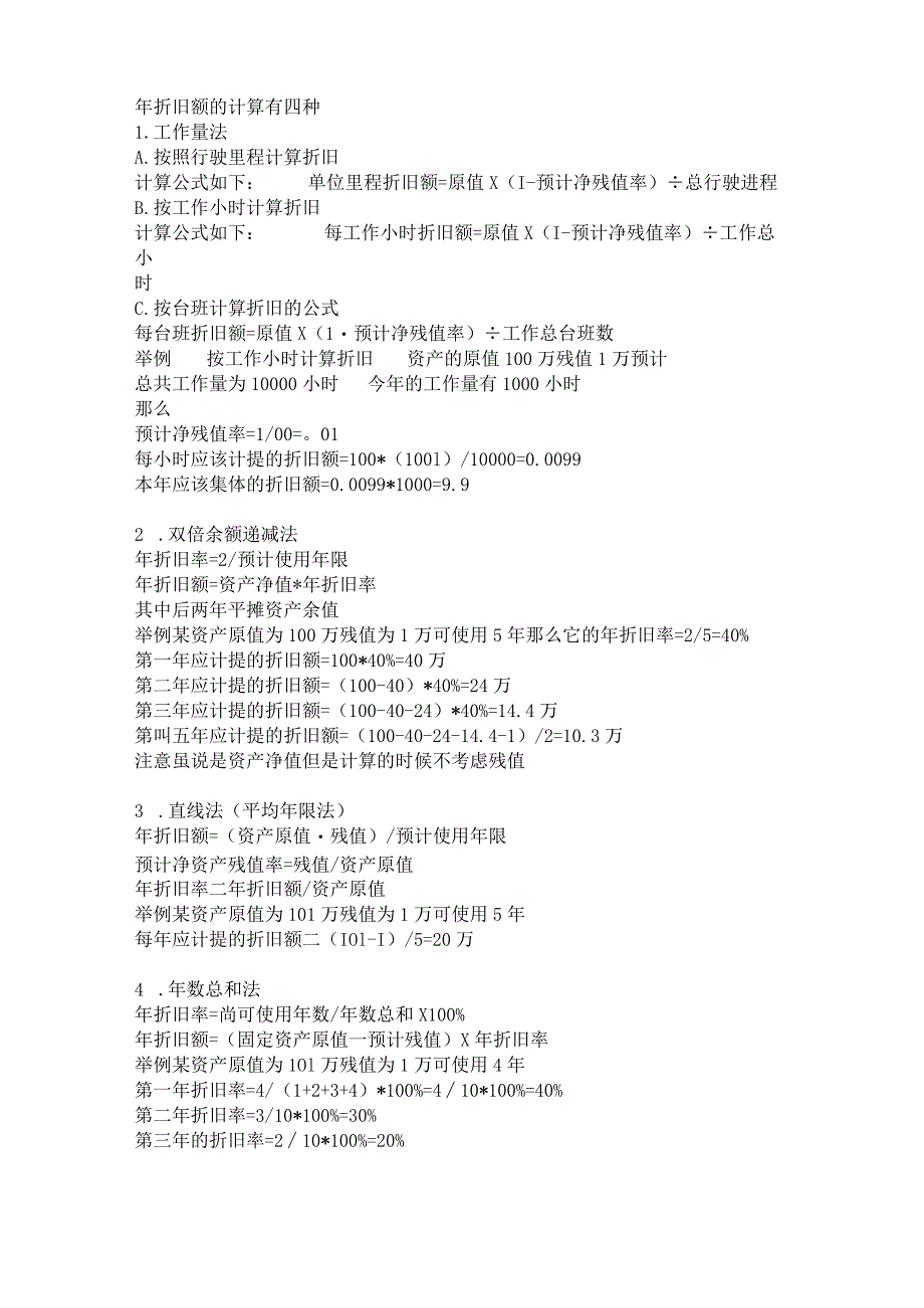 年折旧额的计算有四种.docx_第1页