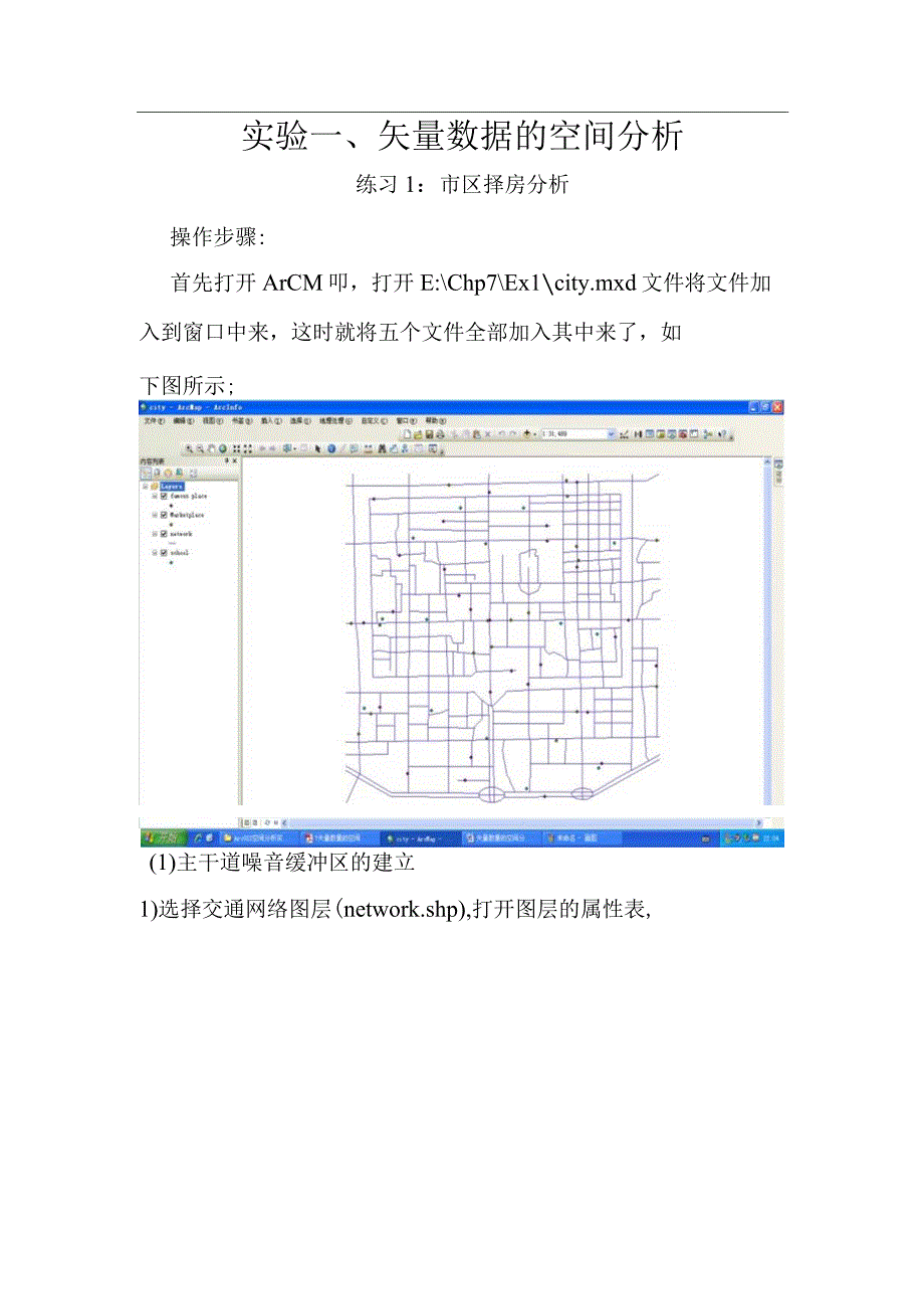 实验一、矢量数据的空间分析实习报告.docx_第1页