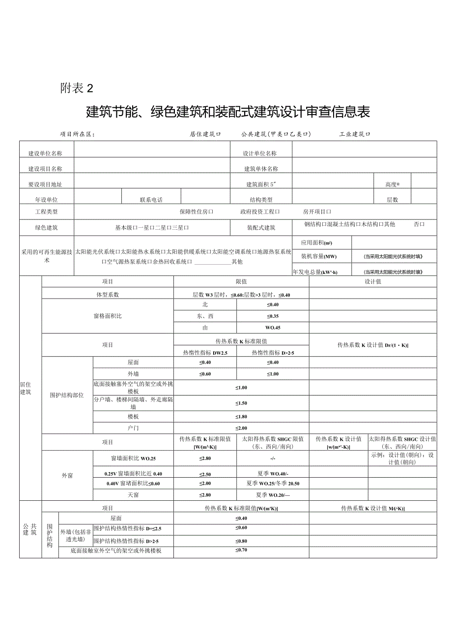 建筑节能、绿色建筑和装配式建筑设计审查信息表ocx.docx_第1页