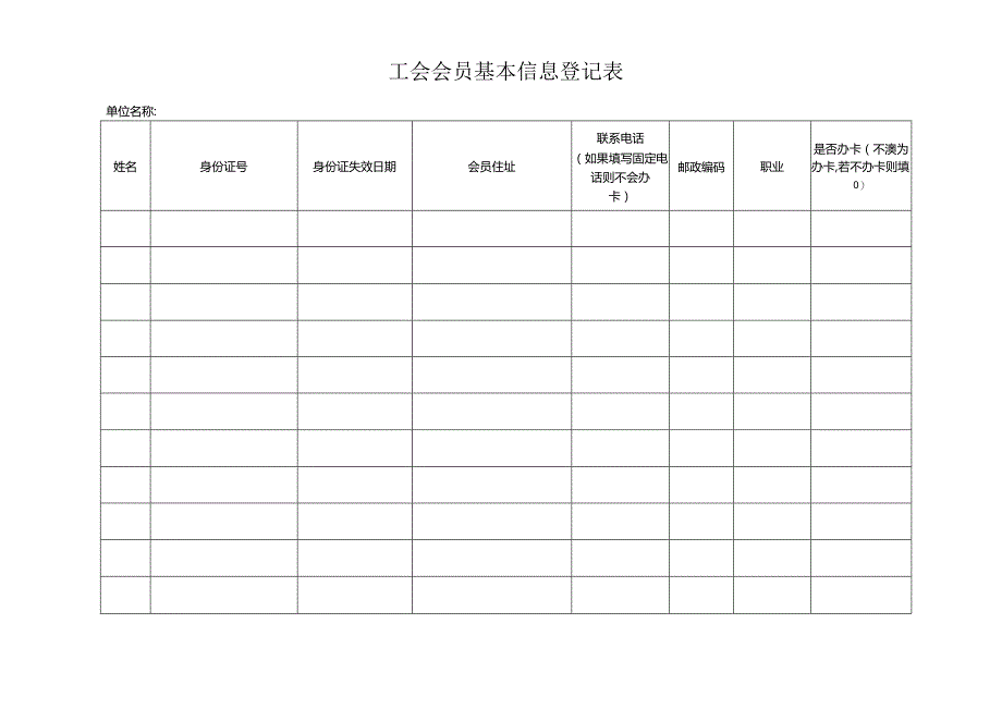 工会会员基本信息登记表.docx_第1页