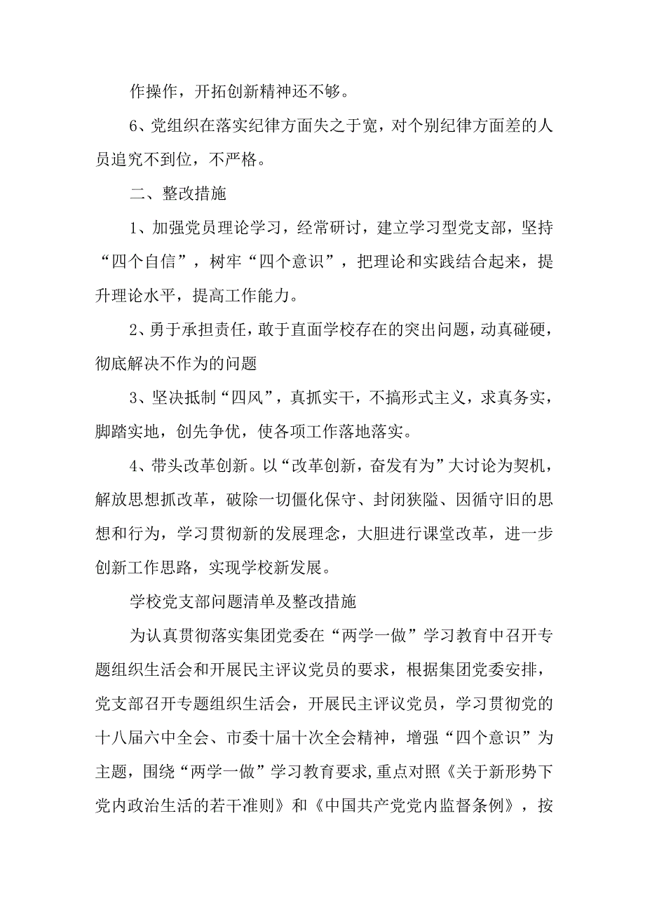 学校党支部问题清单及整改措施.docx_第2页