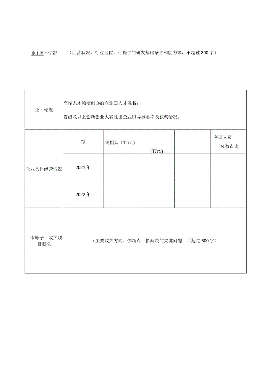 威海市“卡脖子”攻关新项目申请表.docx_第2页