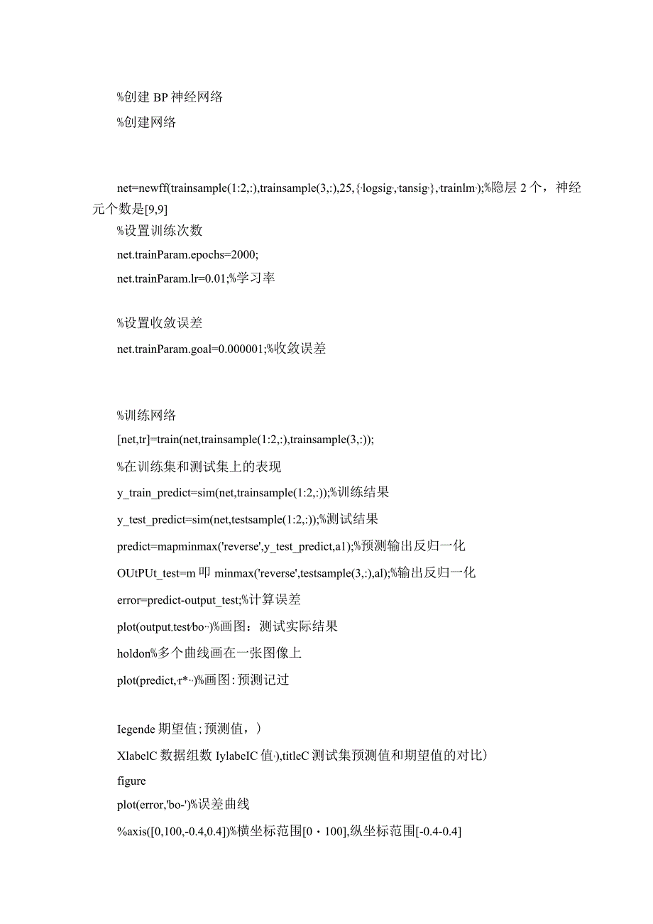 基于BP神经网络的非线性函数拟合系统设计代码.docx_第2页