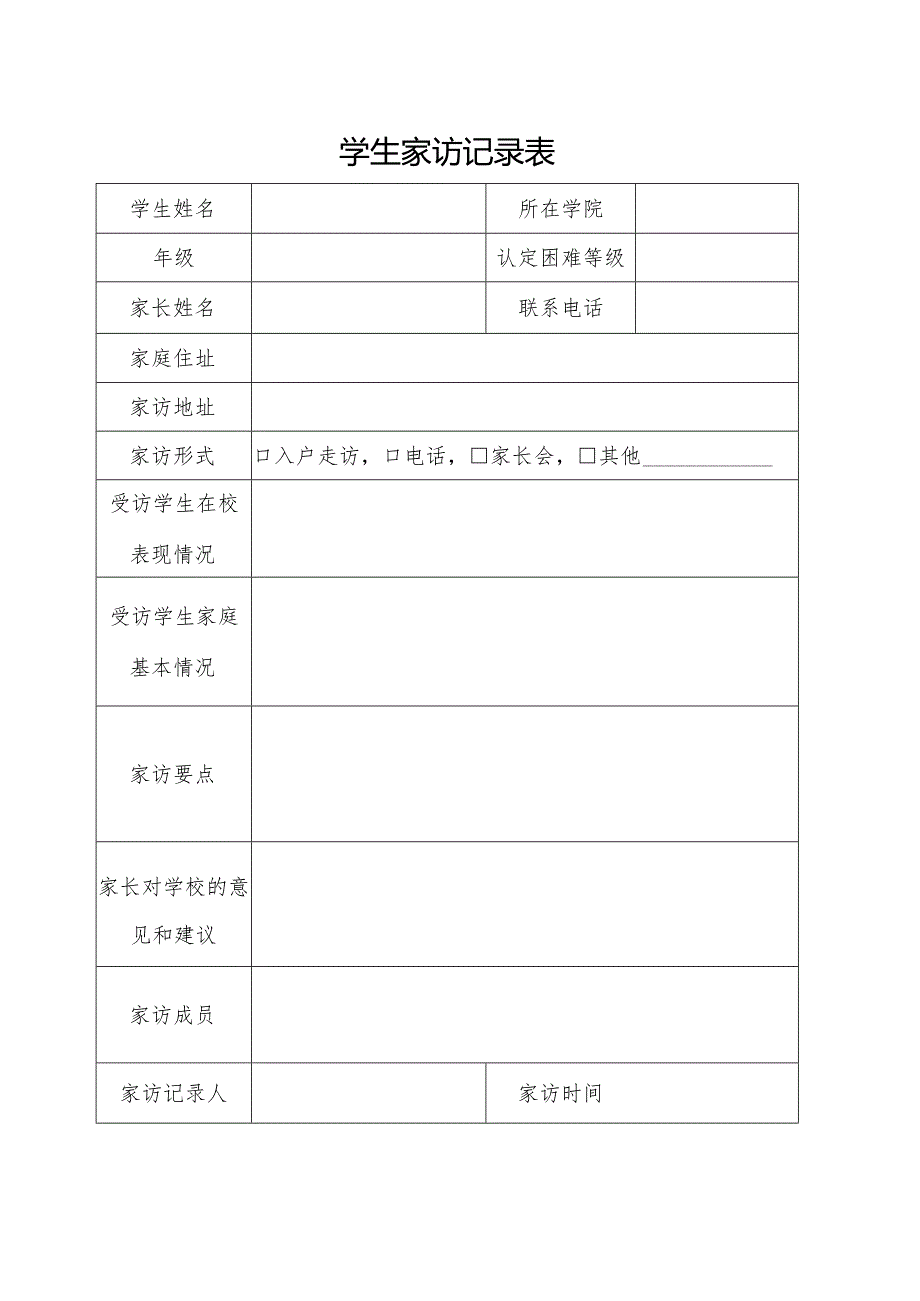 学生家访记录表.docx_第1页