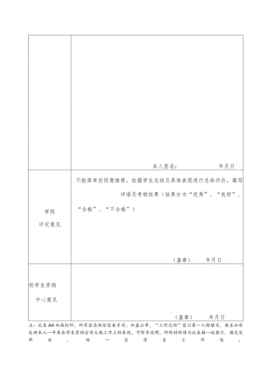 学生资助宣传大使工作总结表.docx_第2页