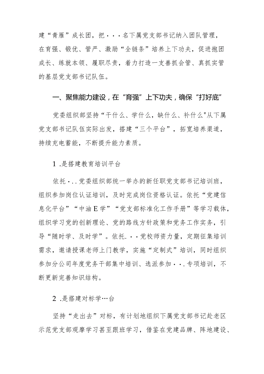 关于创新国企基层党支部书记培养机制的情况汇报.docx_第2页