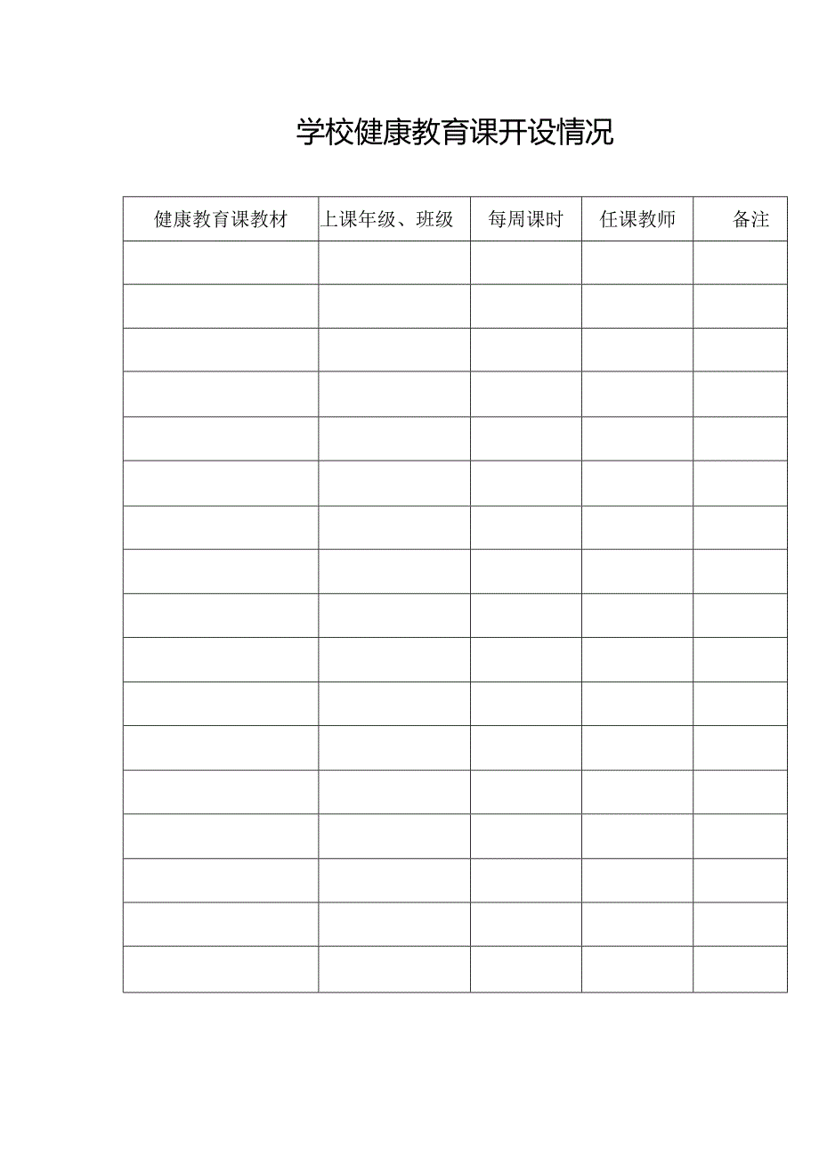 学校健康教育课开设情况.docx_第1页