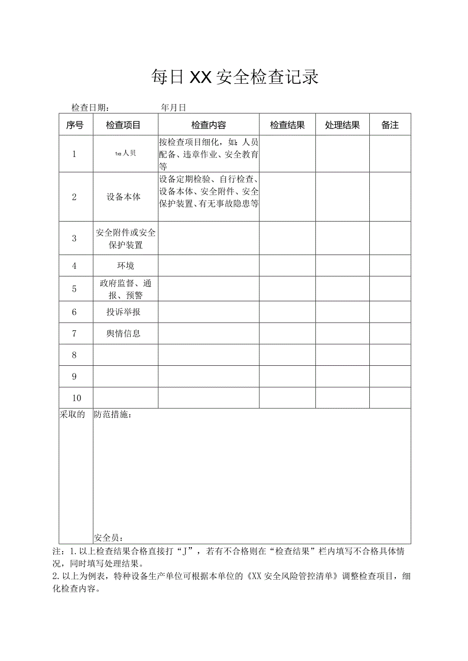 07特种设备检查表单模板.docx_第1页