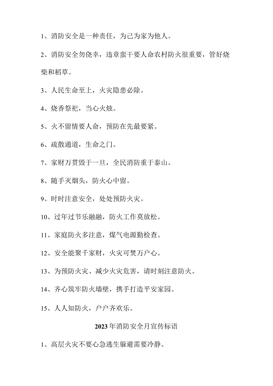 2023年公立学校《消防安全月》宣传活动标语.docx_第3页