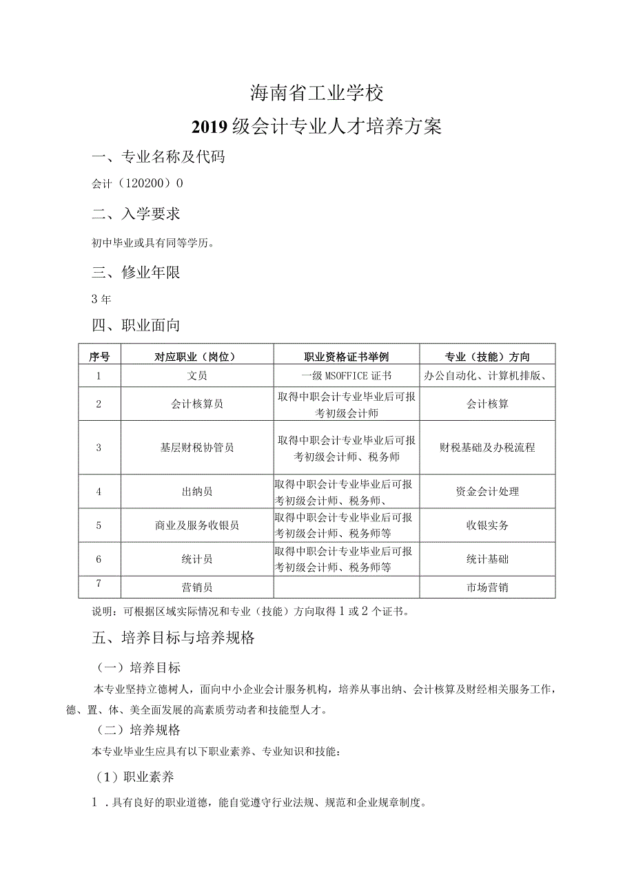 2019级会计专业人才培养方案.docx_第1页