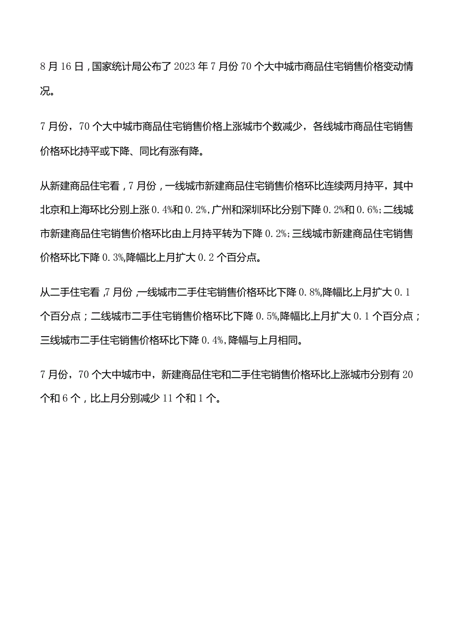 2023年7月70城最新房价出炉.docx_第1页