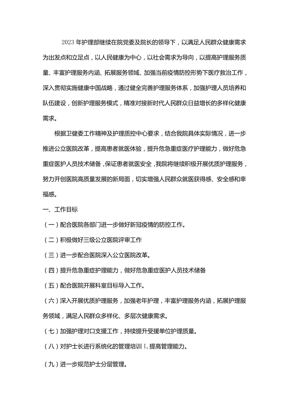 2023年度护理工作计划.docx_第1页