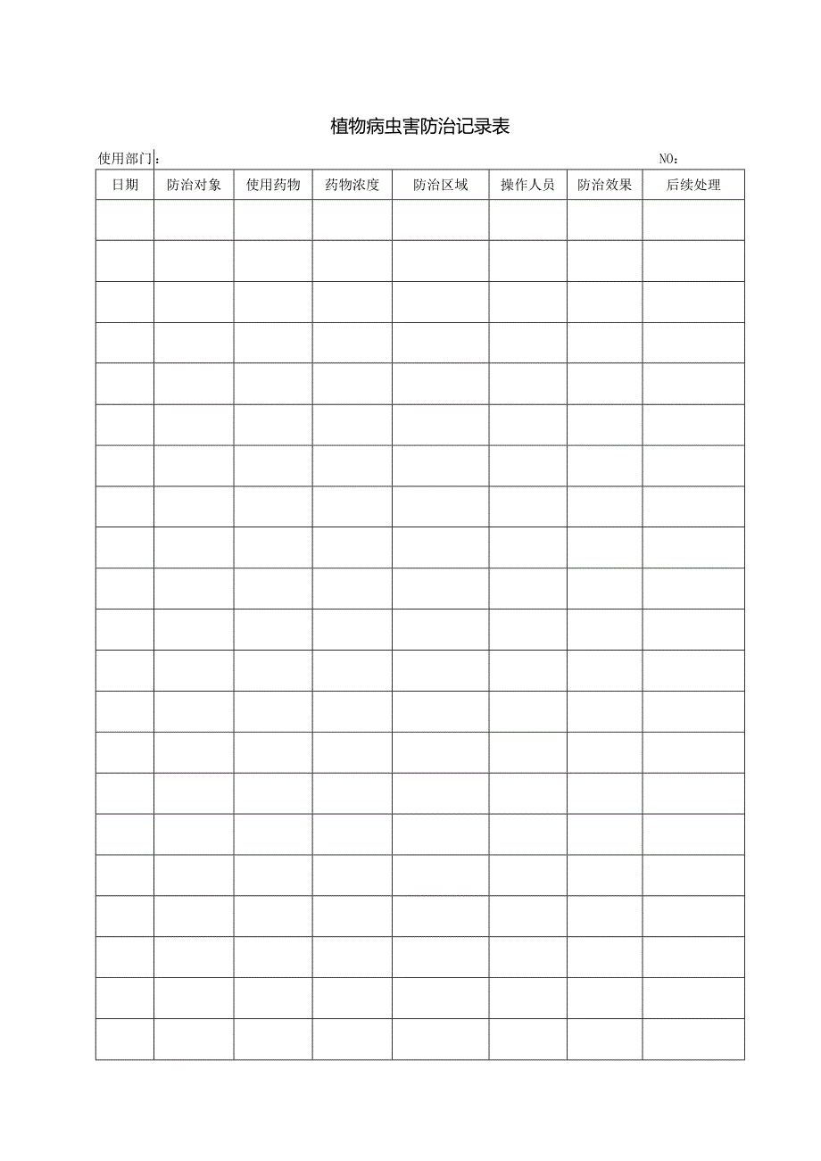 01植物病虫害防治记录表.docx_第1页