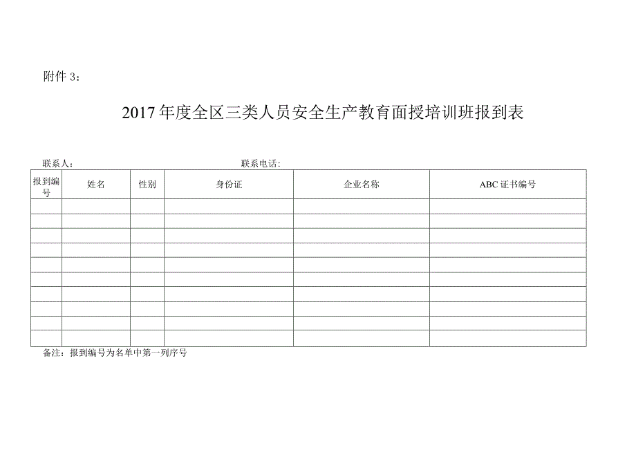 2012年安全教育继续培训补考班报到表.docx_第1页