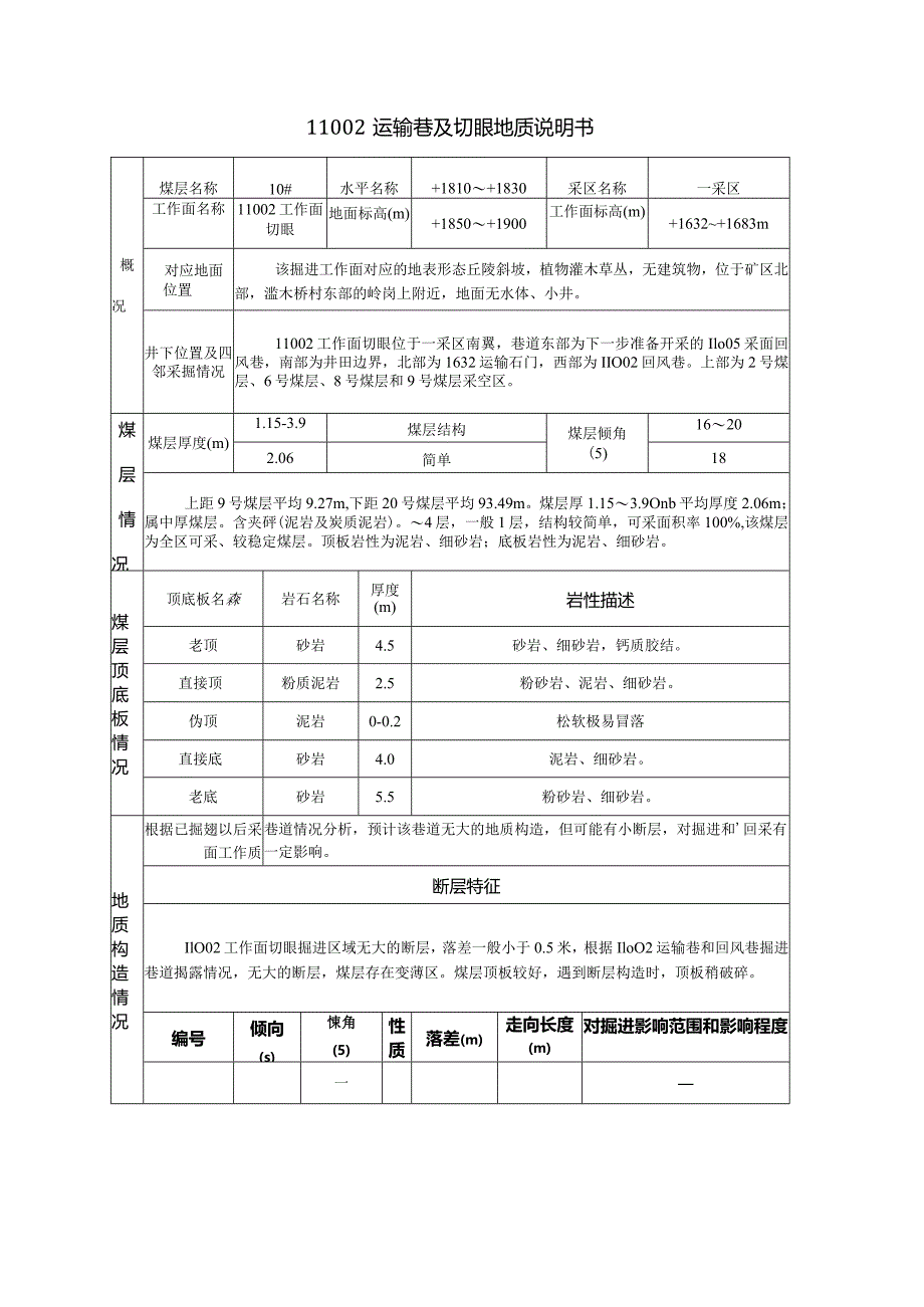 11002工作面切眼掘进地质说明书20230323.docx_第3页